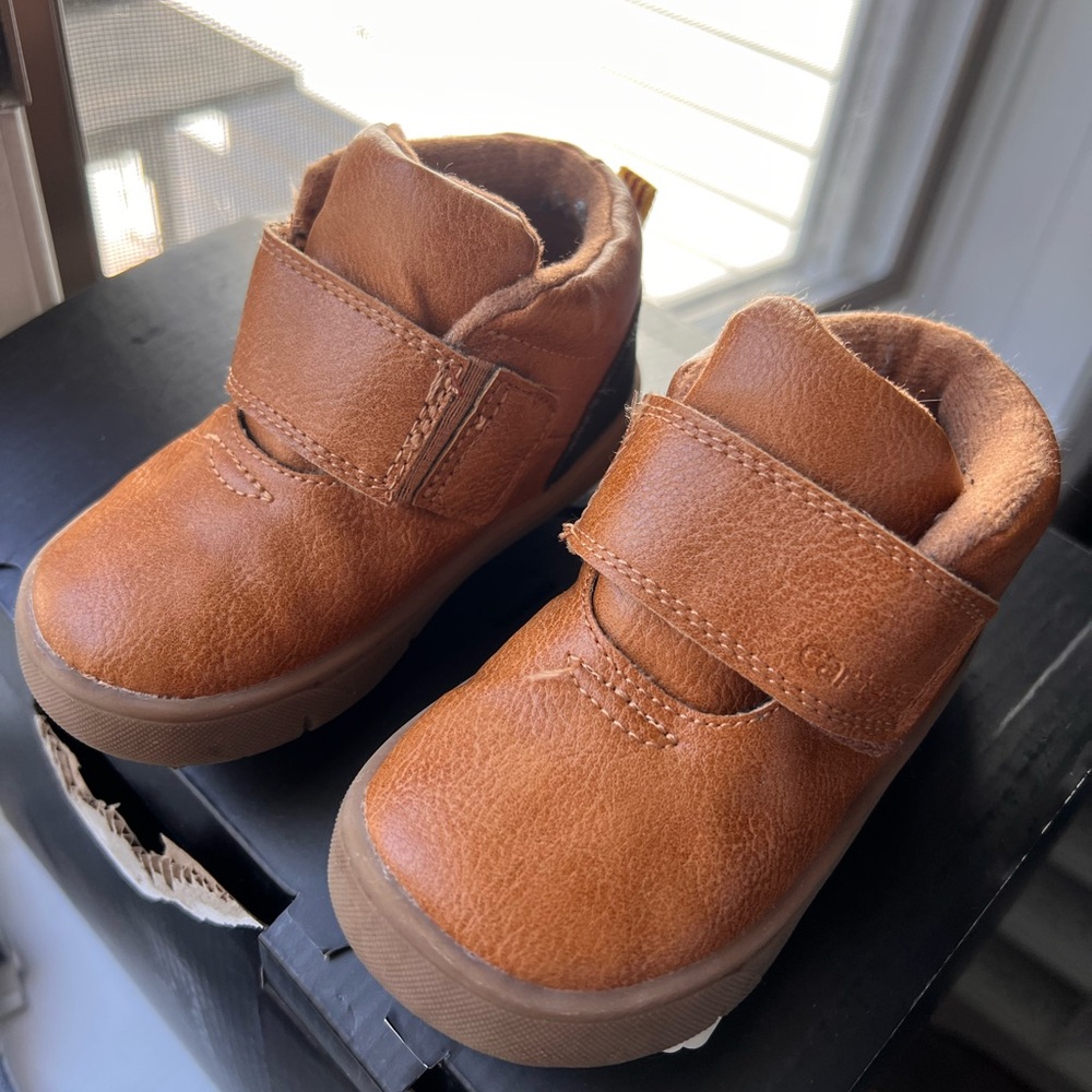Carter's Brown Suede Toddler Boots with Velcro Strap